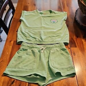 Girls Two-Piece Lounge Set - Tee & Shorts